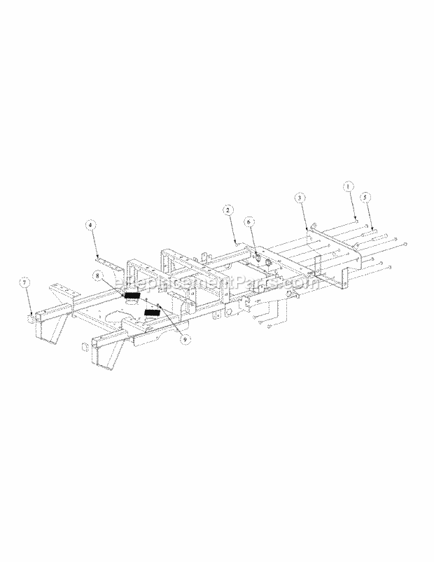 Frame Assembly Diagram and Parts List for M60-KW 53AB5DBX150 Cub Cadet Sprayer
